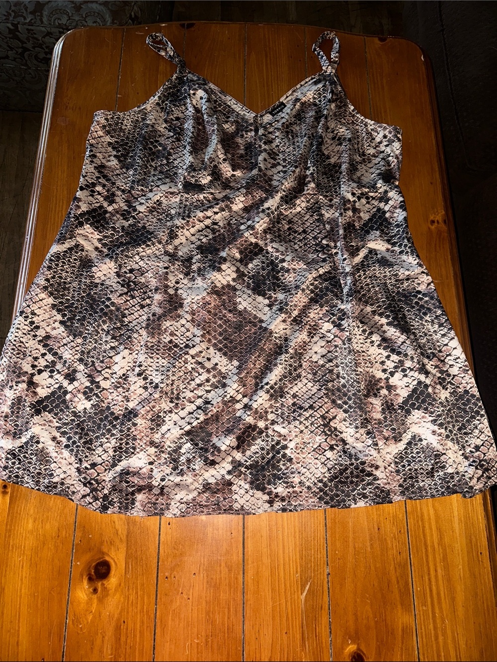 torrid Snake Print Satin Cami Tank - Black & Cream & Brown